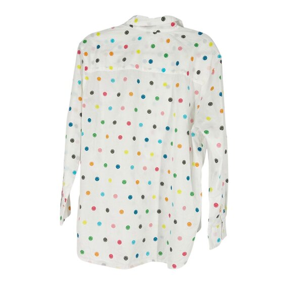 NWOT Aerie Colorful Smiley Face Button Down Shirt - Picture 2 of 5